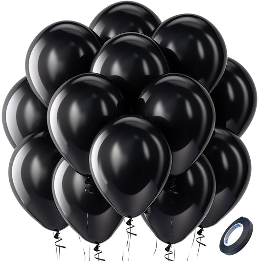 12" Black Latex Balloons 100pcs