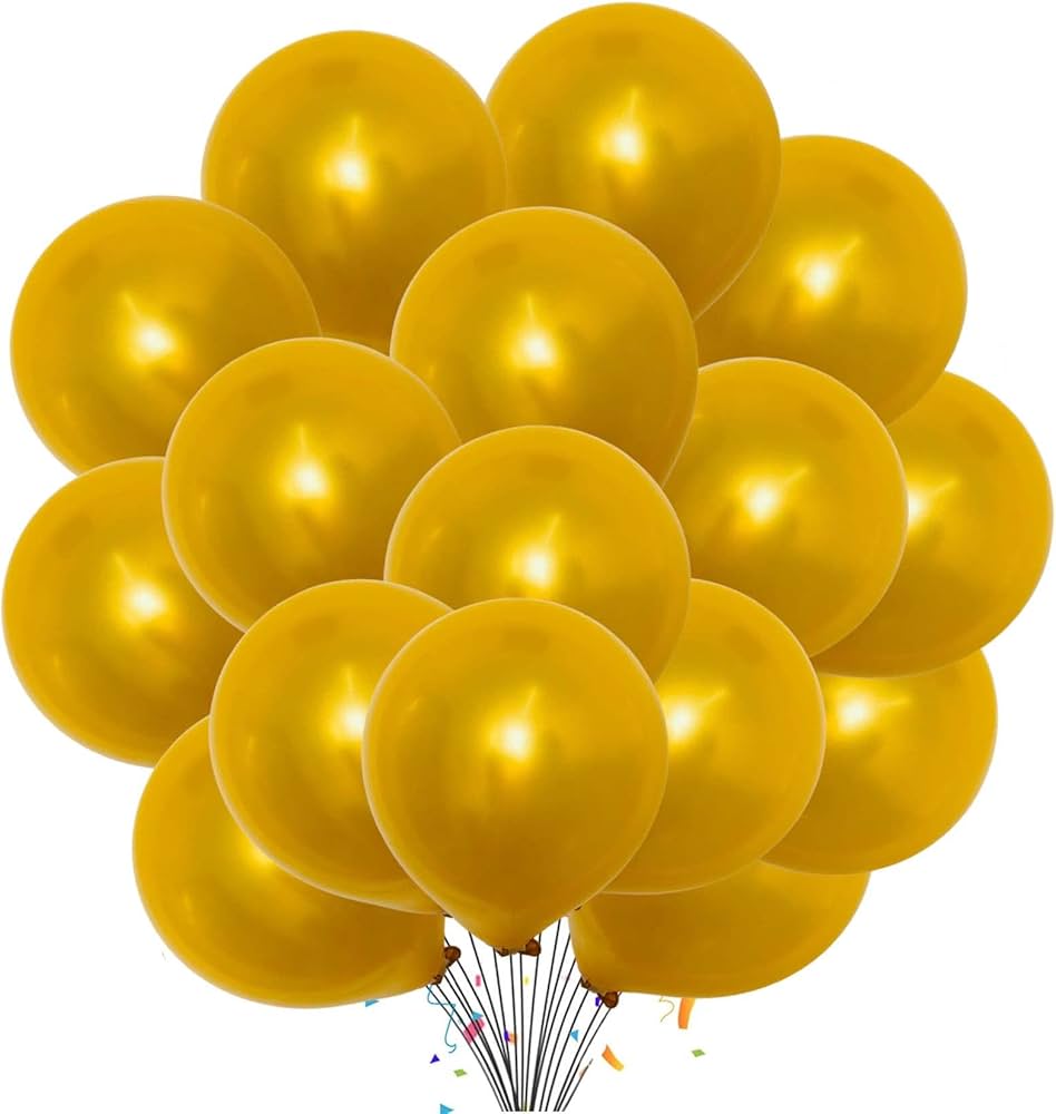 12" Metallic Gold Latex Balloons 100pcs