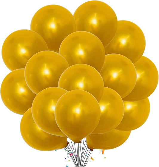 12" Metallic Gold Latex Balloons 100pcs