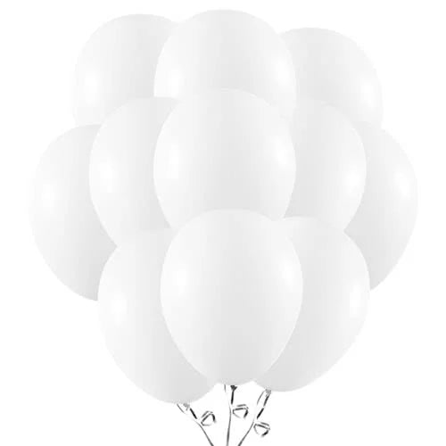 12" White Latex Balloons 100pcs